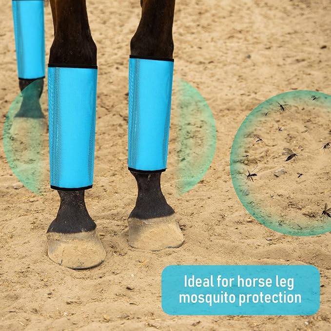 Jexine Set of 8 Mesh Fly Boots for Horse Loose Breathable Mesh Horse Boots Protective Horse Leg Wraps Horse Leggings for Preventing Flies and Mosquitoes Bites