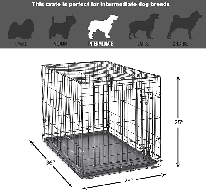 New World Newly Enhanced Single New World Dog Crate, Includes Leak-Proof Pan, Floor Protecting Feet, & New Patented Features, 36 Inch