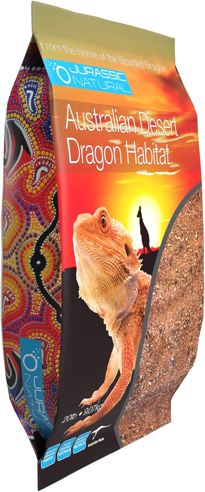 Jurassic Natural Australian Desert Dragon Habitat 20lb Substrate for Bearded Dragons and Other Lizards