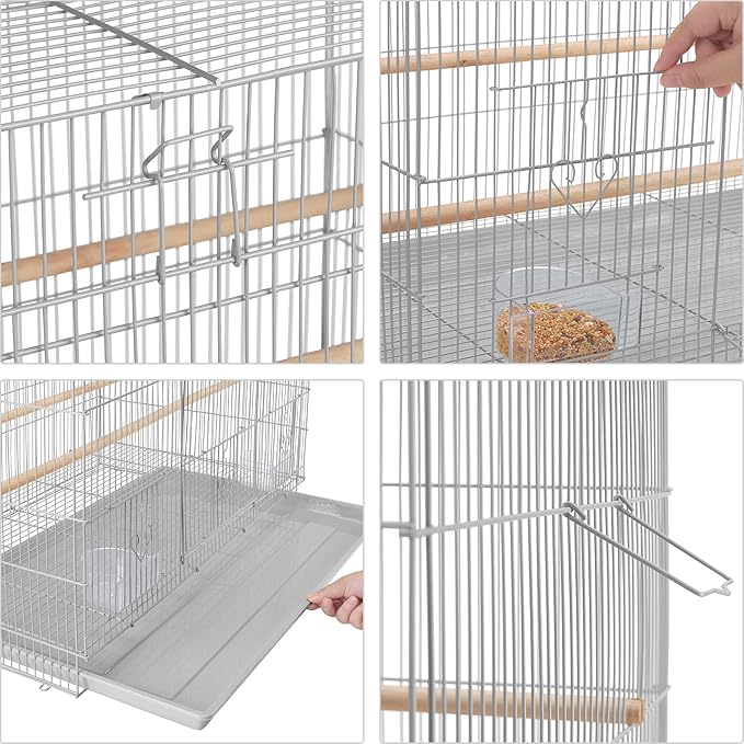 Yaheetech 30inch Length Iron Flight Bird Cage, Prakeet Cage Cockatiels Cage Flight Bird Cage for Conures Lovebirds