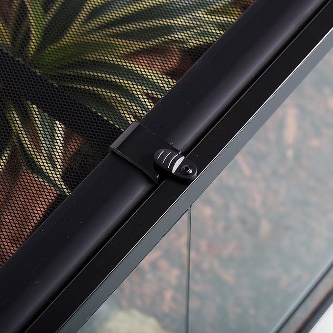 REPTI ZOO 50 Gallon Reptile Glass Terrarium Tank Double Hinge Door with Screen Ventilation Large Reptile Terrarium 36" x 18" x 18"(Knock-Down)