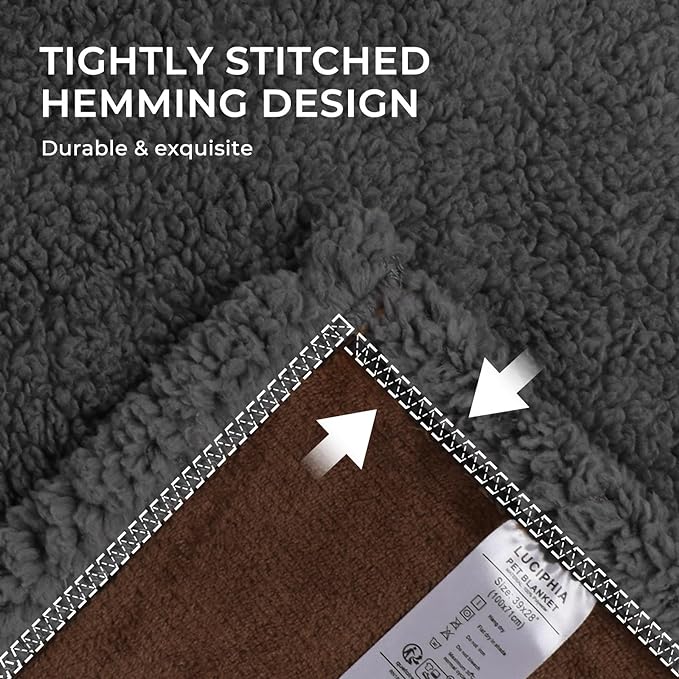 Luciphia Waterproof Blanket for Large Dogs Liquid Proof Furniture Protector Washable Pet Reversible Bed Cover for Couch Soft Sherpa Fleece Cat Blanket for Small Medium Brown X-Large(85" x 57")