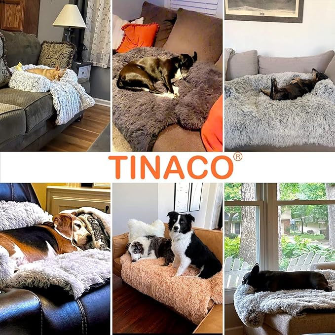 Dogs/Cats Bed Mats, Couch Cover for dogs, Sofa Style Luxurious Mat for Pets, Waterproof Lining and Nonskid Bottom Perfect on Dog Crate, Cat Cage or in The Car. (Brown Waffle, L)