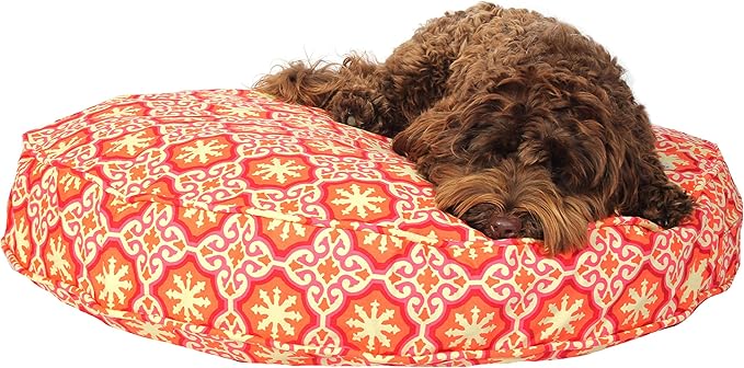 Molly Mutt Medium Large Dog Bed Cover - Round Bed - Medium/Large Dog Bed Cover - Washable - Pet Bed With Removable Cover - Dog Bed Covers, Papillon Print, 36" x 5" Round (dd59r)