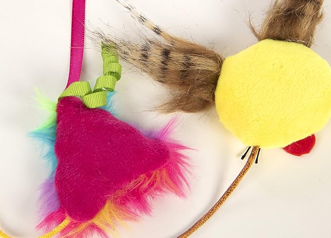 SmartyKat (2 Count Mouse Moods Emoji Wink Face & Rainbow Poop Plush Catnip Cat Toys - Multi Color, 2 Count