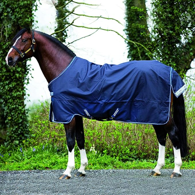 HORSEWARE Ireland Amigo Bravo 12 Original Lightweight Waterproof Breathable Horse Turnout Blanket (0g Fill), Navy/Navy, 66