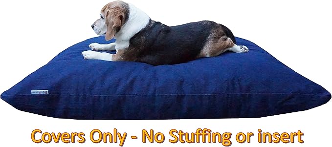 Dogbed4less Do It Yourself DIY Pet Bed Pillow Duvet Denim Cover with Waterproof Internal case for Dog or Cat, Large 48"X29" blue color - Covers only