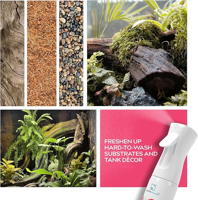 Reptile Tank Odor Eliminator Spray - Unscented Mineral-Based Formula Deodorizer for Urine and Waste Smells from Bearded Dragon and Turtle Tank - 9 Fl Oz (266 ml)