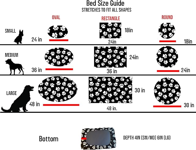 DUKE&LEFTY Furever Dog Bed Slipcover-Stretchy Soft Petbed Cover-Universal-Easy to Remove (Zipper Free)-Black-Medium