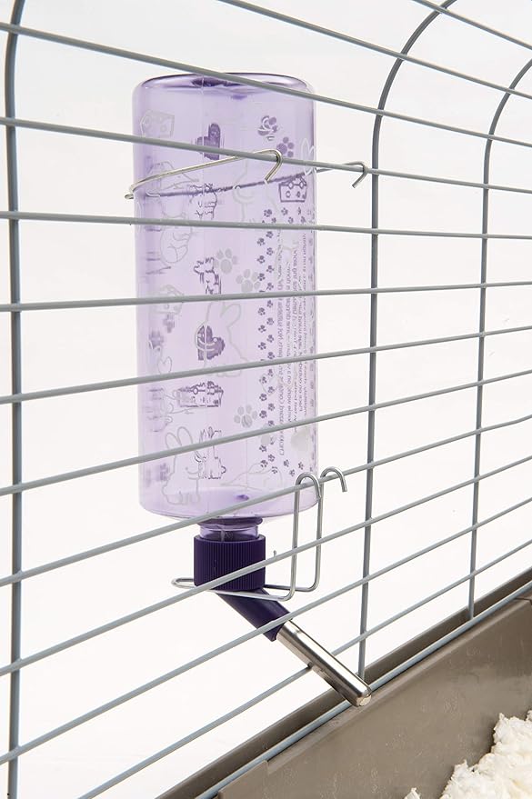 Lixit Standard Cage Water Bottles for Rabbits, Ferrets, Guinea Pigs, Hamsters, Rats, Mice and other Small Animal's (32 Ounce, Purple)