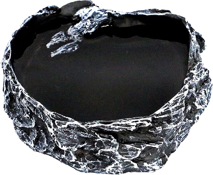 MODERNJOE'S Reptile Rock Food/Water Bowl, Water/Food Dish for Amphibians(5.4 x 5.1 x 1.4 inches)