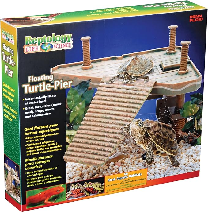 Penn-Plax Reptology Turtle Pier and Basking Platform, Decorative, Functional, and Naturally Inspired for Aquariums and Terrariums Medium Size