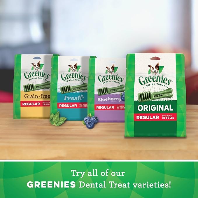 GREENIES Original Regular Natural Dog Dental Treats, 3 oz. Pack (3 Treats)