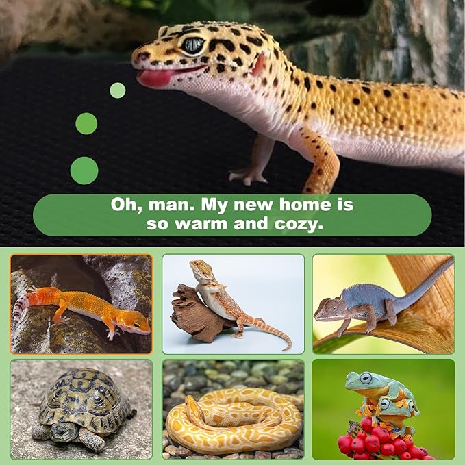 3Pcs Bearded Dragon Tank Accessories, Reptile Carpet, Reptile Mat Warming Reptile for Leopard Gecko Lizard Bearded Dragon Tank Accessories