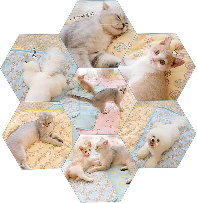 NACOCO Pet Cooling Mat Cat Dog Cushion Pad Summer Cool Down Comfortable Soft for Pets and Adults (S, Pink)
