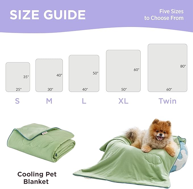 Lesure Premium Cooling Dog Blankets for Bed - Washable Dog Cooling Throw Blanket with Q-MAX>0.4,Durable Self Cooling Pet Mat, Soft Cooling Summer Blanket for Hot Weather, Green, 60x80