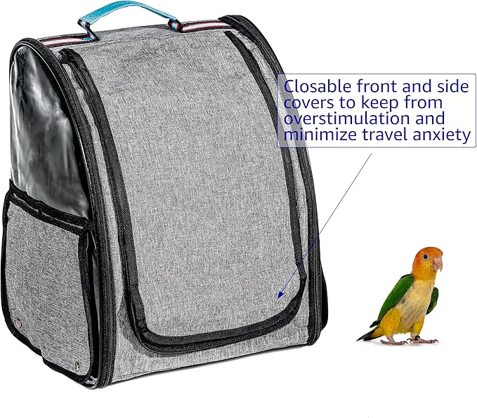 Trademark Innovations Bird Backpack, Bird Carrier Travel Cage, Portable Bird Cage, Bird Backpack Carrier