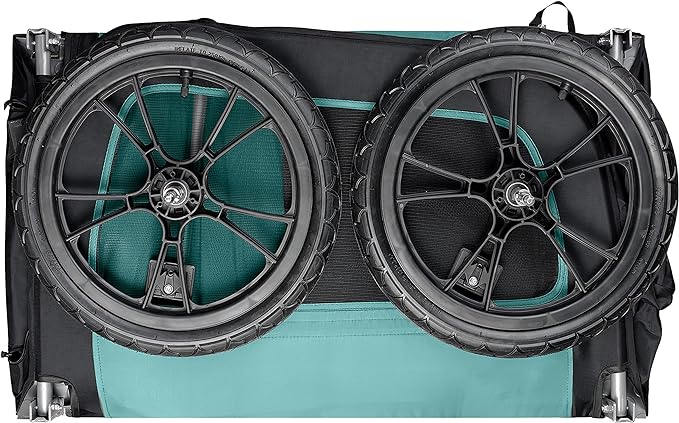 Retrospec Rover Waggin' Pet Bike Trailer - Small & Medium Sized Dogs Bicycle Carrier - Foldable Frame with 16 Inch Wheels - Non-Slip Floor & Internal Leash