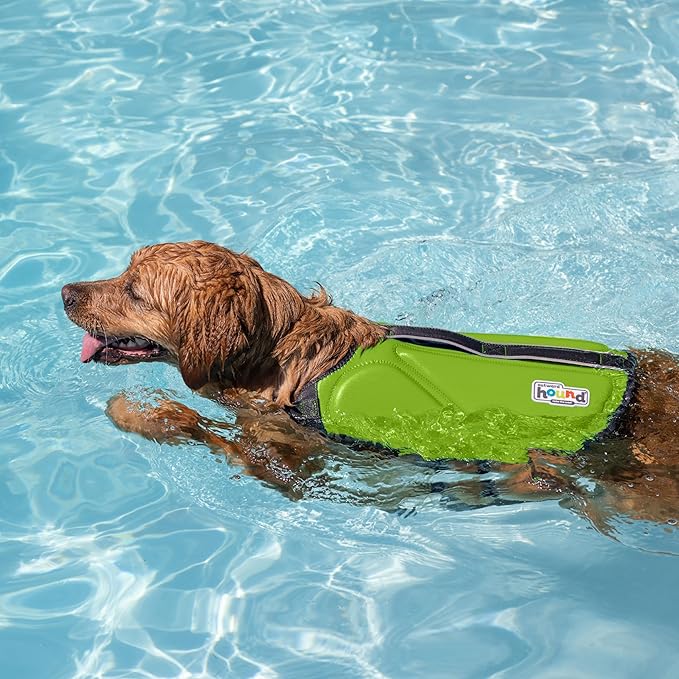 Outward Hound Dawson Swim Green Dog Life Jacket, XL