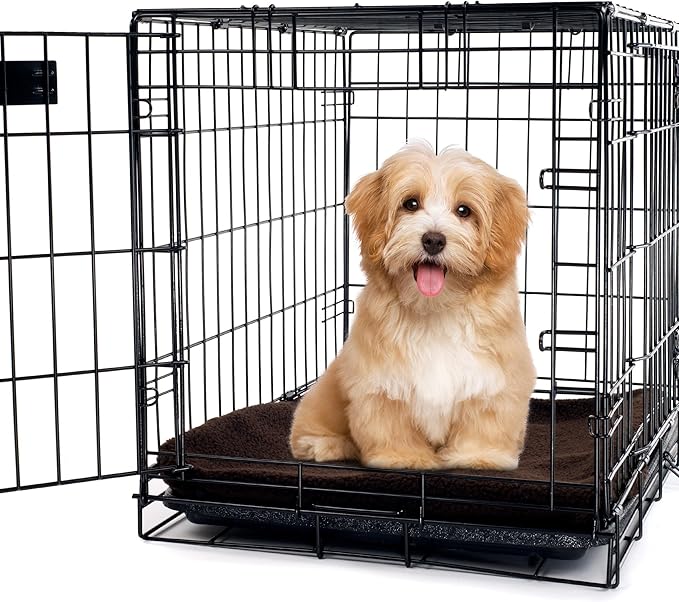 Self-Warming Cat Bed - 36x24 Thermal Pet Mat, Bed Liner, or Self-Warming Crate Pad with Soft Sherpa Top for Dogs, Cats, Pets by PETMAKER (Brown)