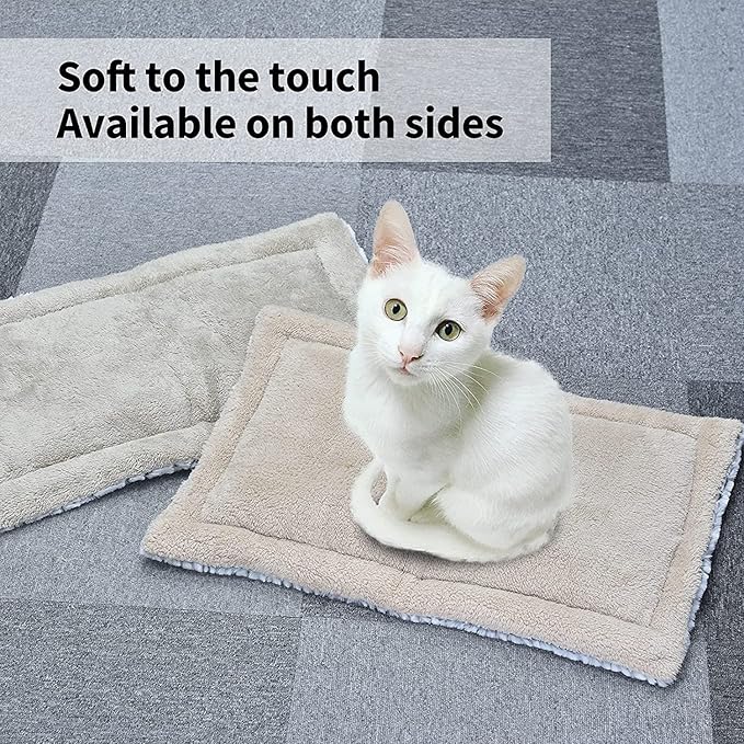 Cat Create Heated mat Bed Self-Heating Cat and Dog Pad, Warm Pet Pad, Thick and Soft, Double-Sided Available (Small, Stone)