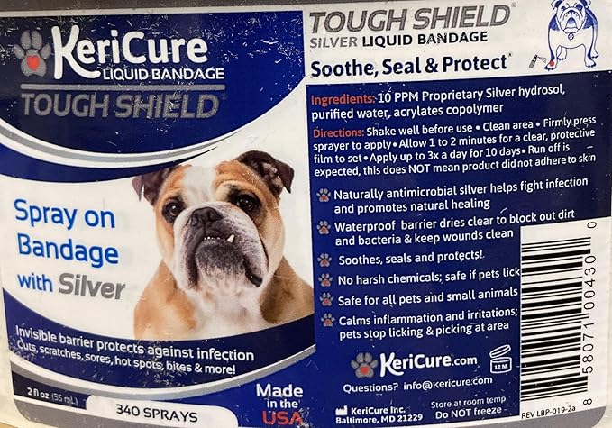 Tough Shield Liquid Bandage, 2 pack, Spray on bandage for Pets and Small Animals, 2oz bottles, first aid spray for pets That soothes, seals, and protects