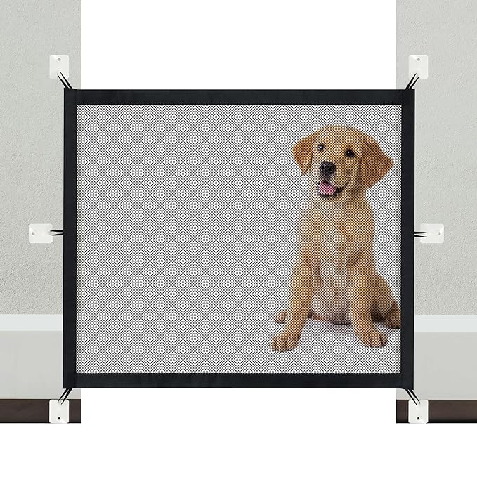 NWK Magic Baby Gate Pet Gate for The House Stairs Providing a Safe Enclosure for Pets to Play and Rest, 6 Loops Design (30'' X 35'')