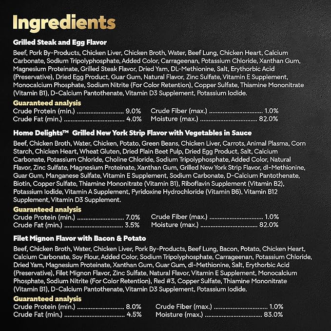 CESAR Adult Wet Dog Food Classic Loaf in Sauce Steak Lovers Variety Pack with Real Meat, 3.5 oz. Easy Peel Trays, Pack of 36