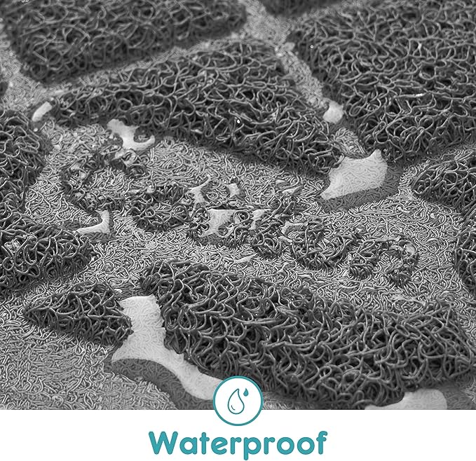 Cat Litter Mat Litter Trapping Mat, 24" x 17" Premium Durable PVC Grid Mesh with Scatter Control, Non-Slip, Less Waste Cat Litter Box Mat, Soft on Kitty’s Paws, Urine Waterproof