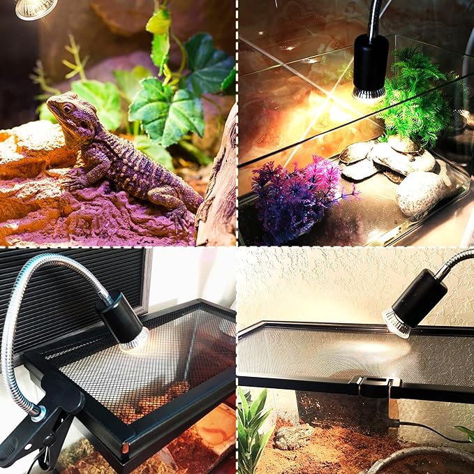 Reptile UV Bulb, 2 Pack Reptile 50W UVB Bulbs, Habitat Basking Heat Bulb, UVB Light Bulb, Reptile Heat Lamp Bulb for Terrarium(E27,110V)