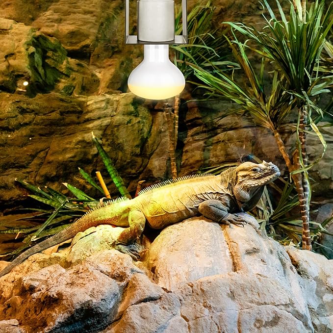 Reptile Ceramic Socket, Heat Lamp Holder for Terrariums and Vivariums, Gecko Lizard Heat Lamp Bracket Light Fixture, Bulb Not Included