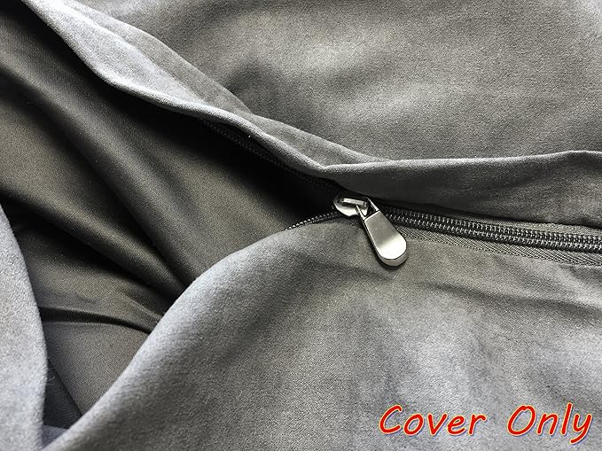 Do It Yourself DIY Pet Bed Pillow Duvet Suede Cover + Waterproof Internal case for Dog/Cat at Medium 36"X29" Gray Color - Covers only