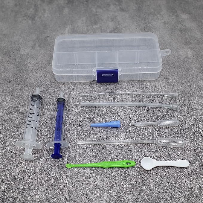 Baby Bird Gouldian Zebra Finch Canary Society Bird Pet Hand Rearing Feeding Syringes Crop Tubes (9Pcs)