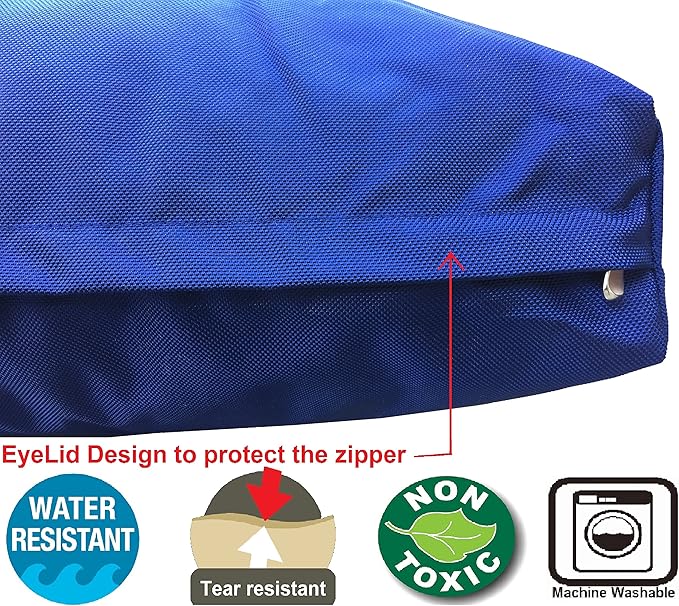 Dogbed4less XXL 1680 Ballistic Heavy Duty Dog Pet Bed External Zipper Duvet Cover - Replacement cover only, 55X37X4 Inches, Navy Blue