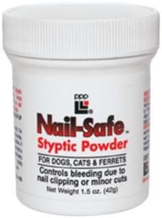 Nail-Safe Styptic Powder for Dogs & Cats - Quickly Stops Bleeding from Nail Clipping - for Groomers and Veterinarians - 6 oz