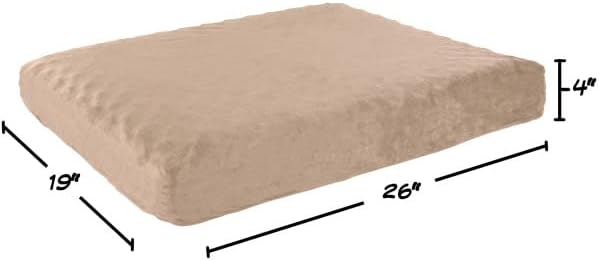 Memory Foam– 2-Layer Orthopedic Dog Bed with Machine Washable Cover - 26 x 19 for Medium Dogs up to 40lbs by PETMAKER (Tan)