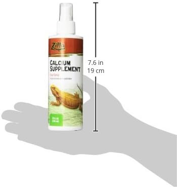 Zilla Reptile Health Supplies Calcium Supplement Food Spray, 8-Ounce (3 Pack)