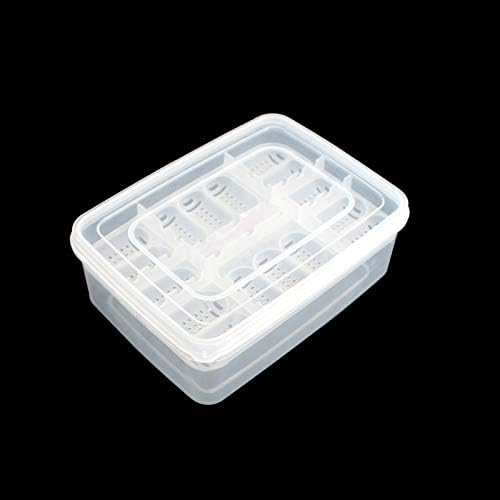 16 Grids Reptile Breeding Box, Reptile Egg Incubator Professional Plastic Reptile Breeding Box Hatching Box Case Tray for Hatching Gecko Lizards Lions Mane Without Thermometer