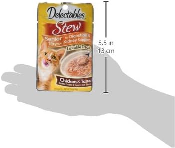 "Hartz Delectables Stew Senior Lickable Wet Cat Treats, Chicken & Tuna 1.4 Ounce (Pack of 12)"