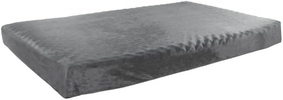 Orthopedic Dog Bed - 2-Layer Pet Bed for Floor, Kennel, or Crate with Removable Washable Cover - 46x27 Dog Bed for Large Dogs by PETMAKER (Gray)