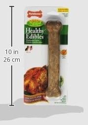 Nylabone (3 Pack) Healthy Edibles Dog Chew Treat Bones for X-Large Dogs 50 Pounds and Over (Chicken)
