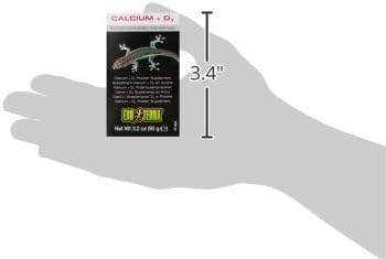 Exo Terra Calcium + D3 Powder Supplement for Reptiles and Amphibians, 3.2 Oz., PT 1856