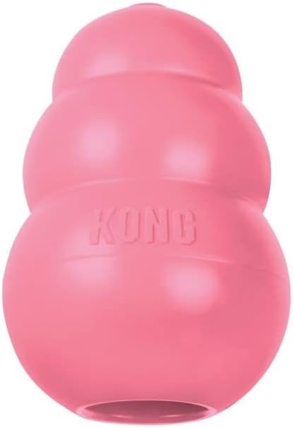 KONG Puppy - Natural Teething Rubber Chew Toy for Dogs - Stuffable Dog Toy for Extended Playtime - Chew & Fetch Toy for Puppies - for Large Puppies - Pink