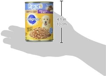 PEDIGREE CHOPPED GROUND DINNER Puppy Canned Soft Wet Dog Food With Lamb & Rice, 13.2 oz. Cans (Pack of 12)