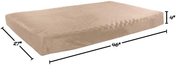 PETMAKER Memory Foam Dog Bed ? 2-Layer Orthopedic Dog Bed with Machine Washable Cover - 37 x 24 Dog Bed for Large Dogs up to 65lbs (Tan)