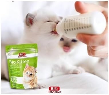 Bio Pet Active Kitten Milk Substitute, Milk Powder for Cats, Milk Substitute with Minerals Vitamins and Taurine for Kittens 1-84 Days Old, Easy to Digest, 7.05 oz, 1 Pack