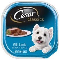 pack of 1 Individual Trays of CESAR Canine Cuisine Wet Dog Food with Lamb, 3.5 oz. ea