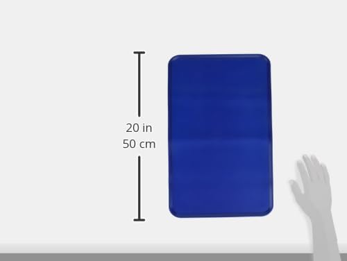 Amazon Basics Waterproof Anti-Slip Silicone Pet Food and Water Bowl Mat, Solid, 18.5 x 11.5 Inches, Blue