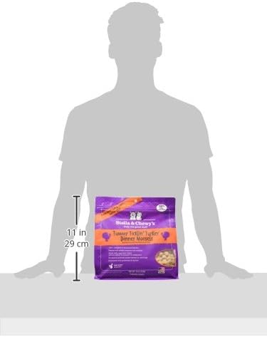 Stella & Chewy's Freeze-Dried Raw Cat Dinner Morsels – Grain Free, Protein Rich Cat & Kitten Food – Tummy Ticklin’ Turkey Recipe – 18 oz Bag
