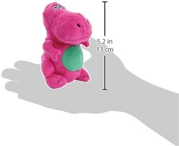 goDog Just For Me Dinos T-Rex Squeaky Plush Dog Toy, Chew Guard Technology - Pink, Mini